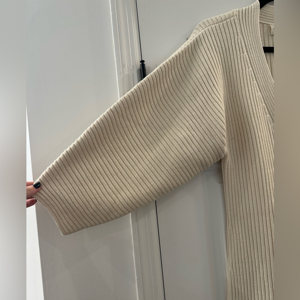 Mara Hoffman Samira Sweater Dress Sz Large Ivory Organic Cotton Stretch Rib Knit - Picture 7 of 11